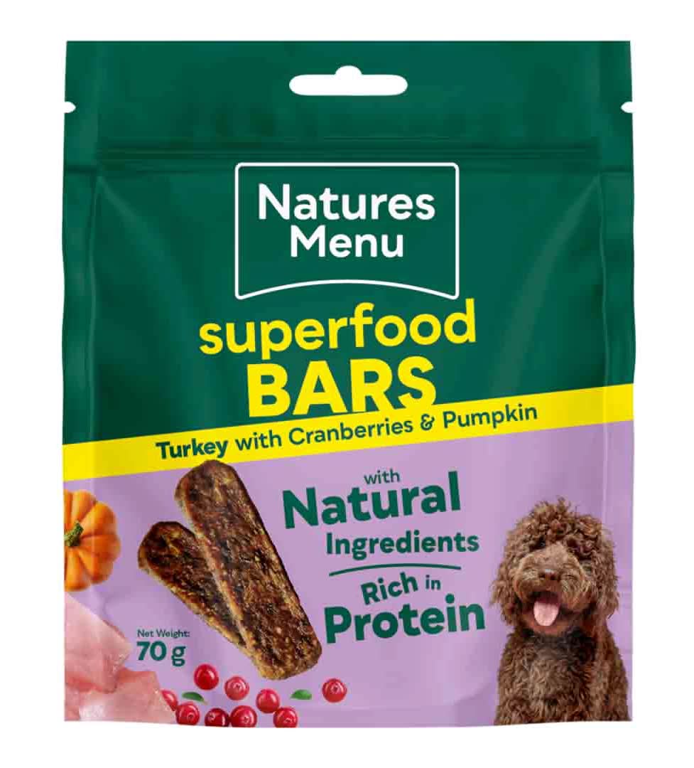 Nature's Menu Turkey With Cranberries & Pumpkin Protien Superfood Bars For Dog (70g)