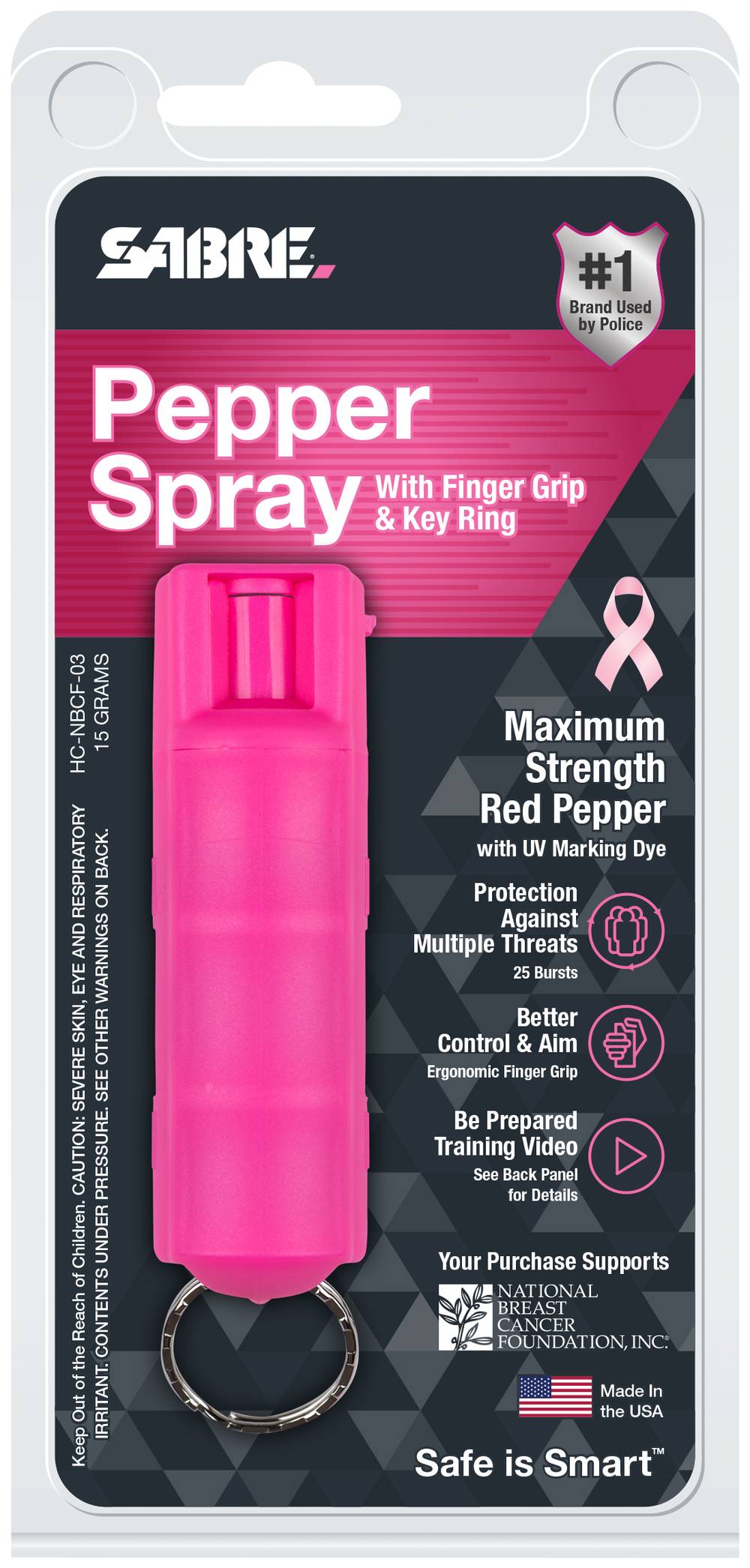 SABRE Pink Pepper Spray Key Chain