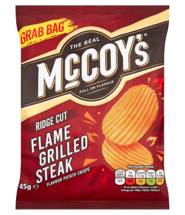 McCoy's Flame Grilled Steak, Ridge Cut Potato Crisps (45g)