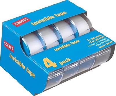 Staples Invisible Tape, Clear (4 ct)