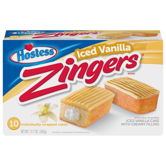 Hostess Iced Artificially Flavored Vanilla Zingers (10 ct)