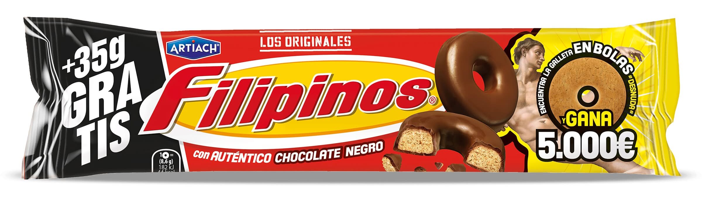 Roscos De Galleta Con Chocolate Negro Artiach Filipinos Bolsa 93 G + 35 G