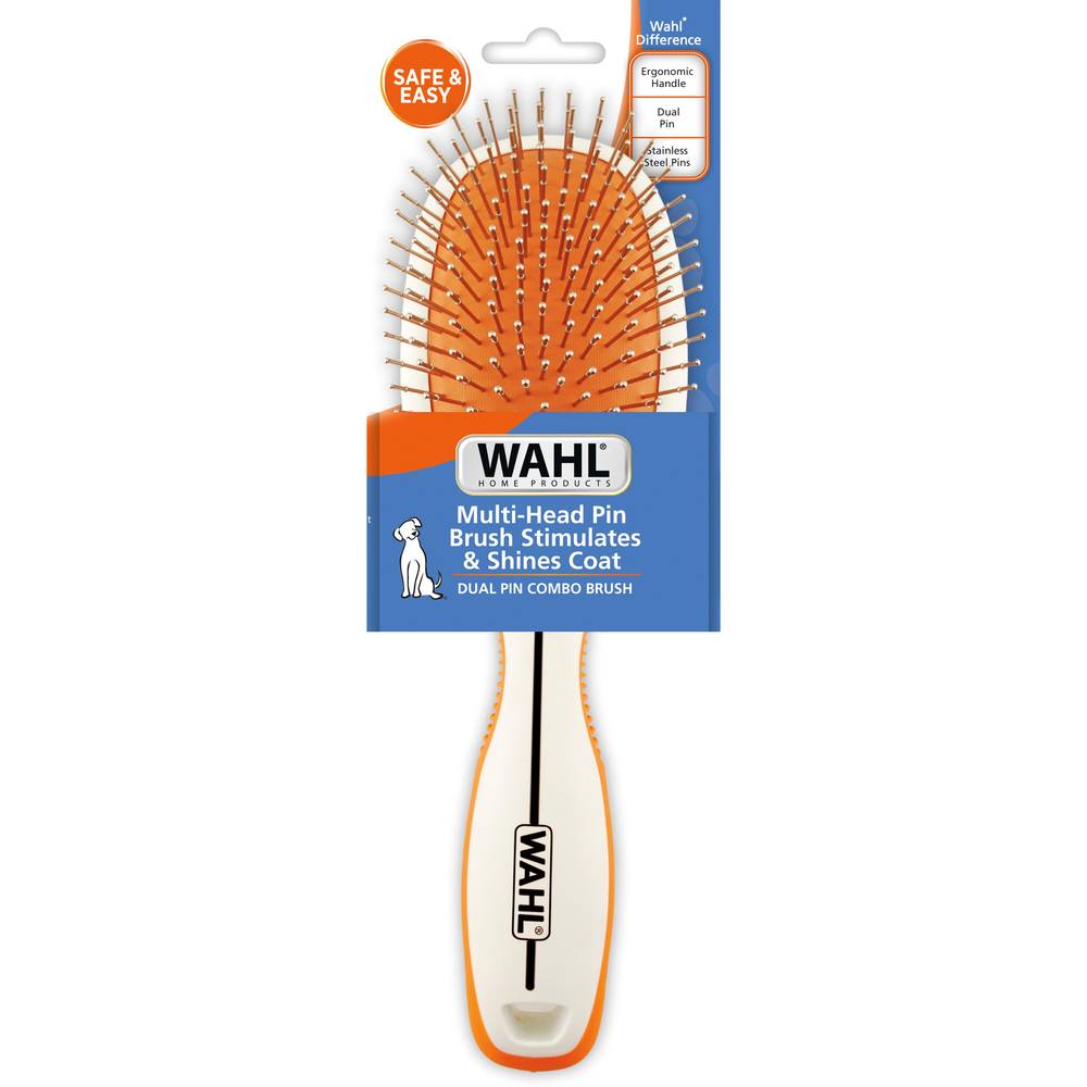 Wahl Premium Pet Double Sided Pin Bristle Brush, Removes Loose Hair & Creates a Soft Coat