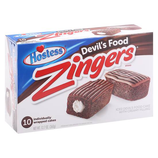 Hostess Zingers Devil's Food Wrapped Cakes
