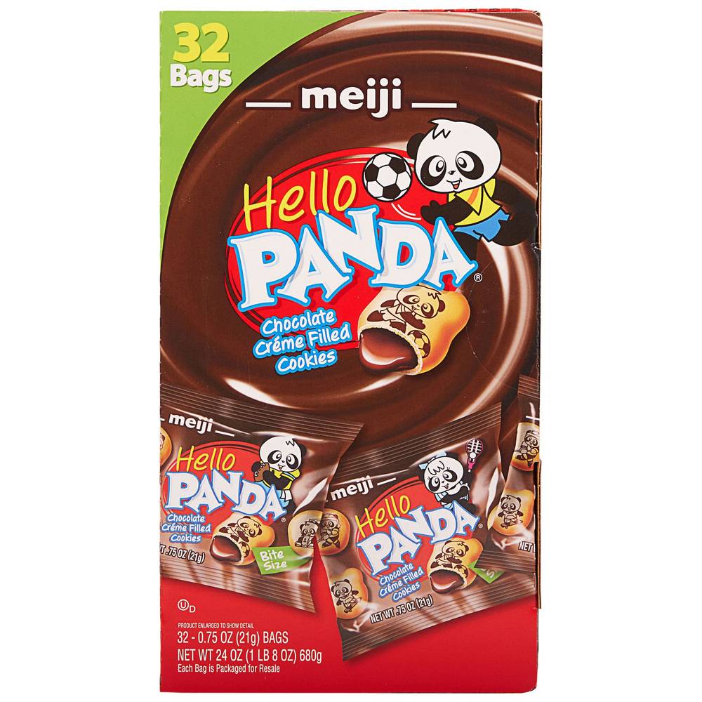 Meiji Hello Panda Chocolate Creme Filled Cookies, 0.75 oz, 32-count