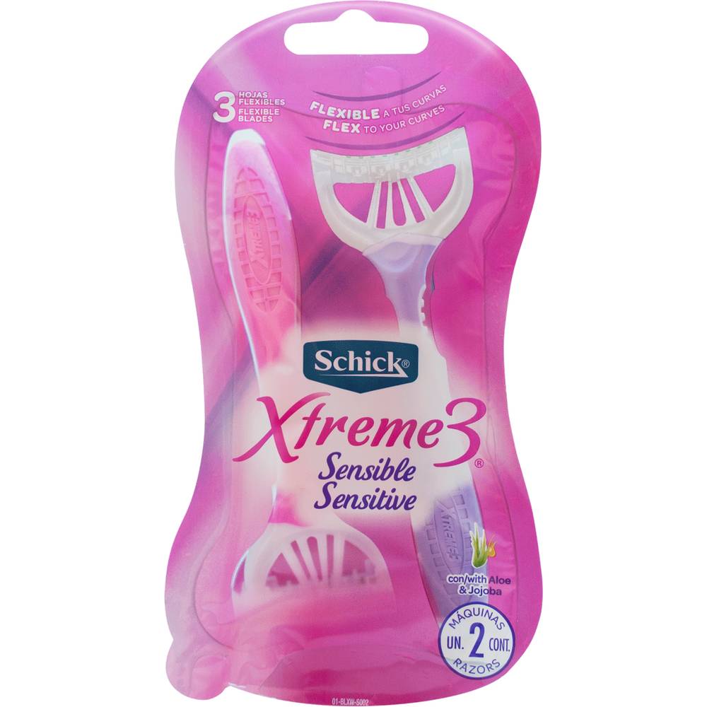 Schick máquinas de afeitar xtreme3 sensitive (2 un)