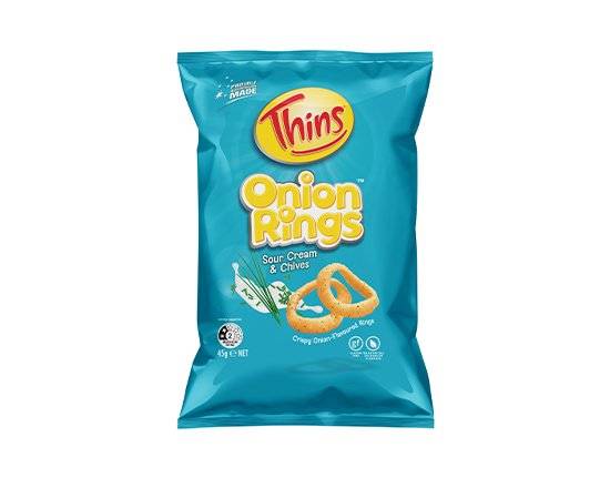 Thins Onion Rings Sour Cream & Chives 45g