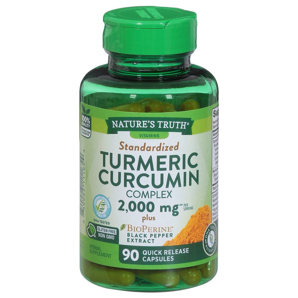 Nature's Truth 2000 mg Standardized Complex Black Pepper Extract Turmeric Curcumin (90 ct)