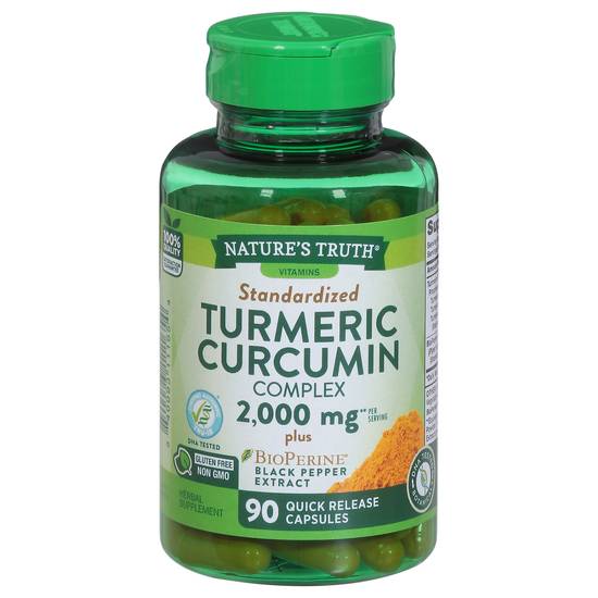 Nature's Truth 2000 mg Standardized Complex Black Pepper Extract Turmeric Curcumin (90 ct)