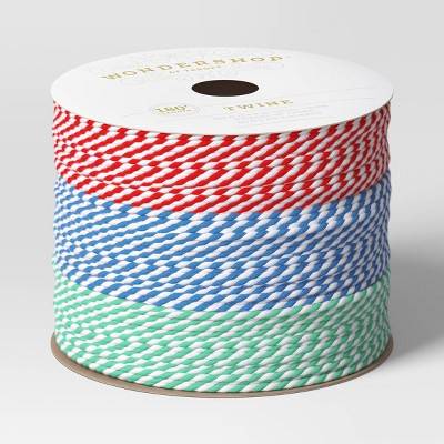 Wondershop End Christmas Baker's Twine, 180, Red-Blue-Green (3 ct)