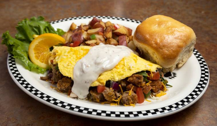 Chicken Fried Steak Omelette