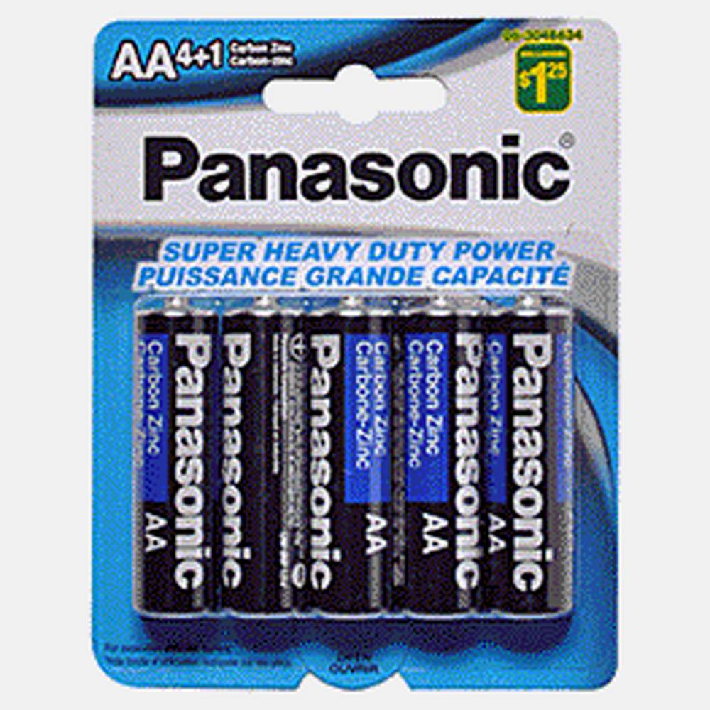 AA Carbon Zinc Batteries, 5 Pack