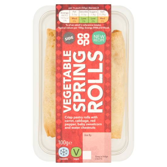 Co-Op Vegetable Spring Rolls 100g