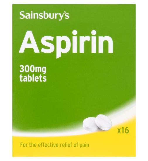 Sainsbury's 300 Mg Aspirin Tablets (16 pack)