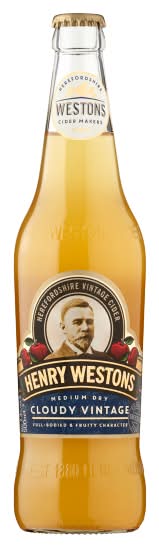 Henry Westons Medium Dry Cloudy Vintage Cider (500ml)