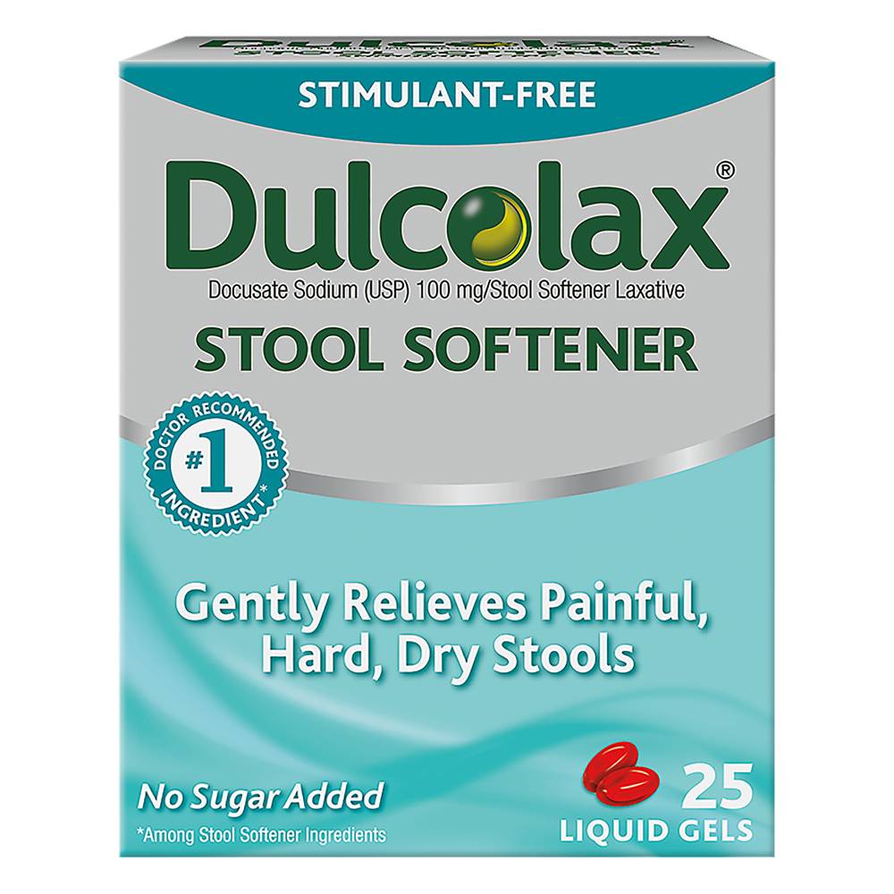 Dulcolax 100 Mg Stool Softener Laxative Liquid Gel Capsules (1.12 oz, 25 ct)