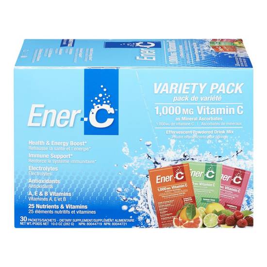 Emergen-c ensemblre de mélanges à boissons effervescentes de vitamine c (30 un) - vitamin c variety pack (30 units)