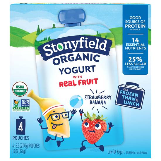 Stonyfield Organic Kids Yogurt Pouches ( strawberry , banana )