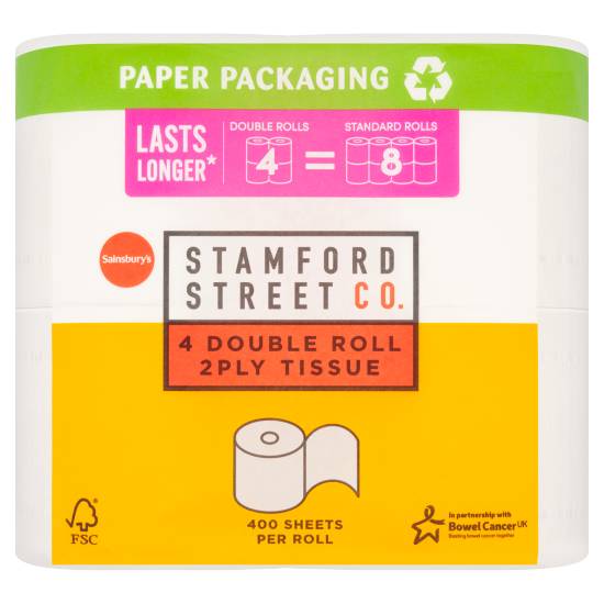 Stamford Street Co. Double Roll 2ply Tissue (4 pack)