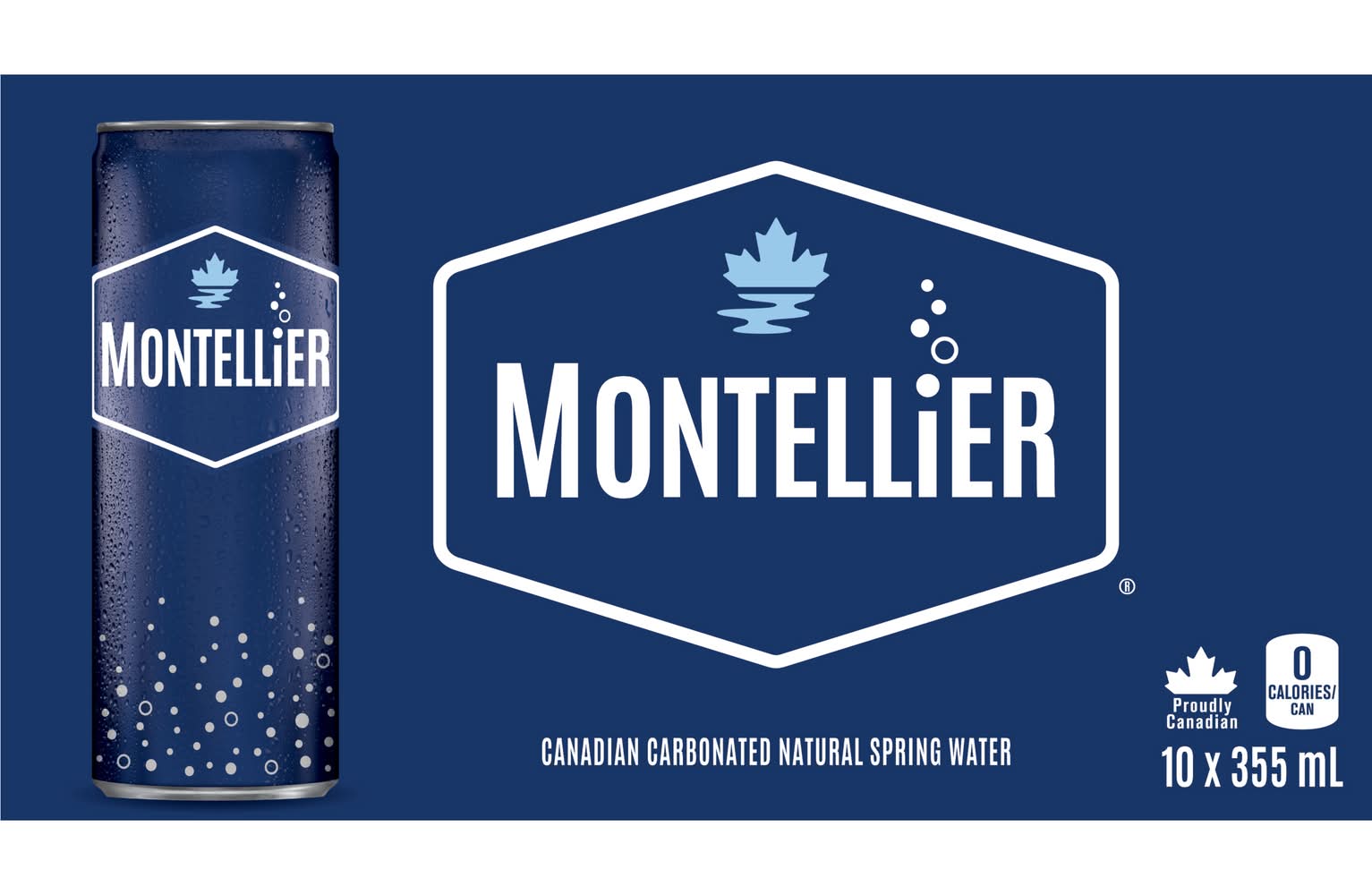 Montellier Carbonated Natural Spring Water (10 x 355 ml)