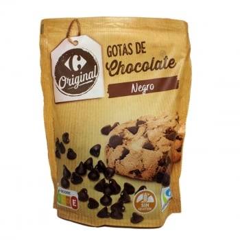 Gotas de chocolate negro Carrefour Original sin gluten 250 g.