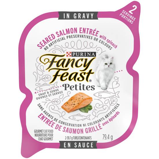 Fancy Feast Petites Salmon Spinach in Gravy Cat Food (79.4 g)