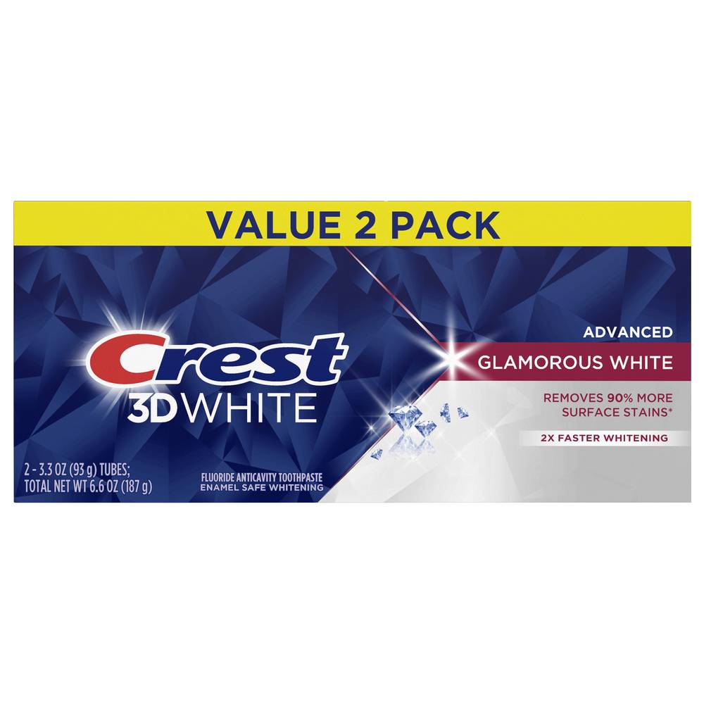 CREST 3D White Advanced Glamorous White Toothpaste (2 ct)