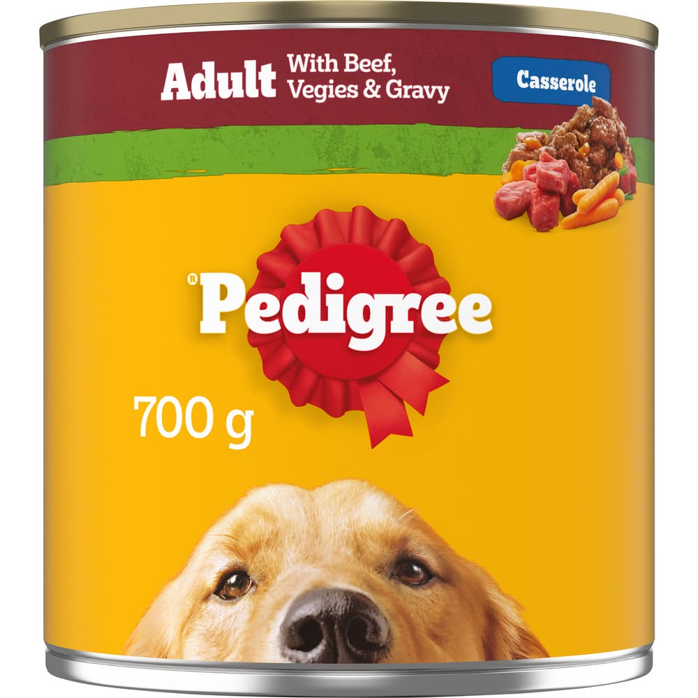 Pedigree Casserole Wet Dog Food, Beef Vegies & Gravy, Adult (700g)