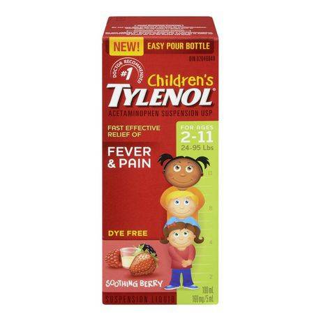 Tylenol Children's Acetaminophen Suspension Liquid - Soothing Berry (100ml)