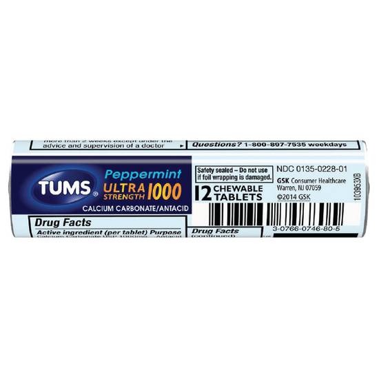 Tums Peppermint 12ct