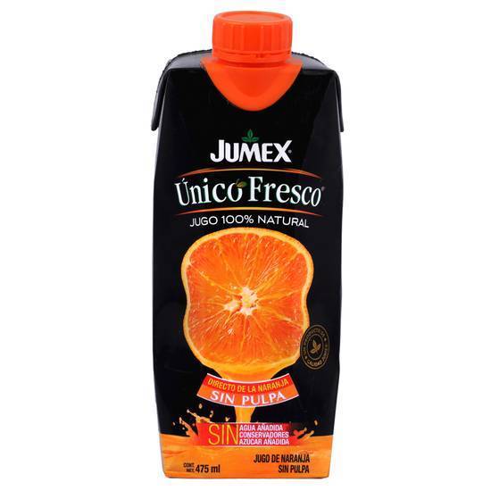 Jumex jugo de naranja sin pulpa único fresco (475 ml)