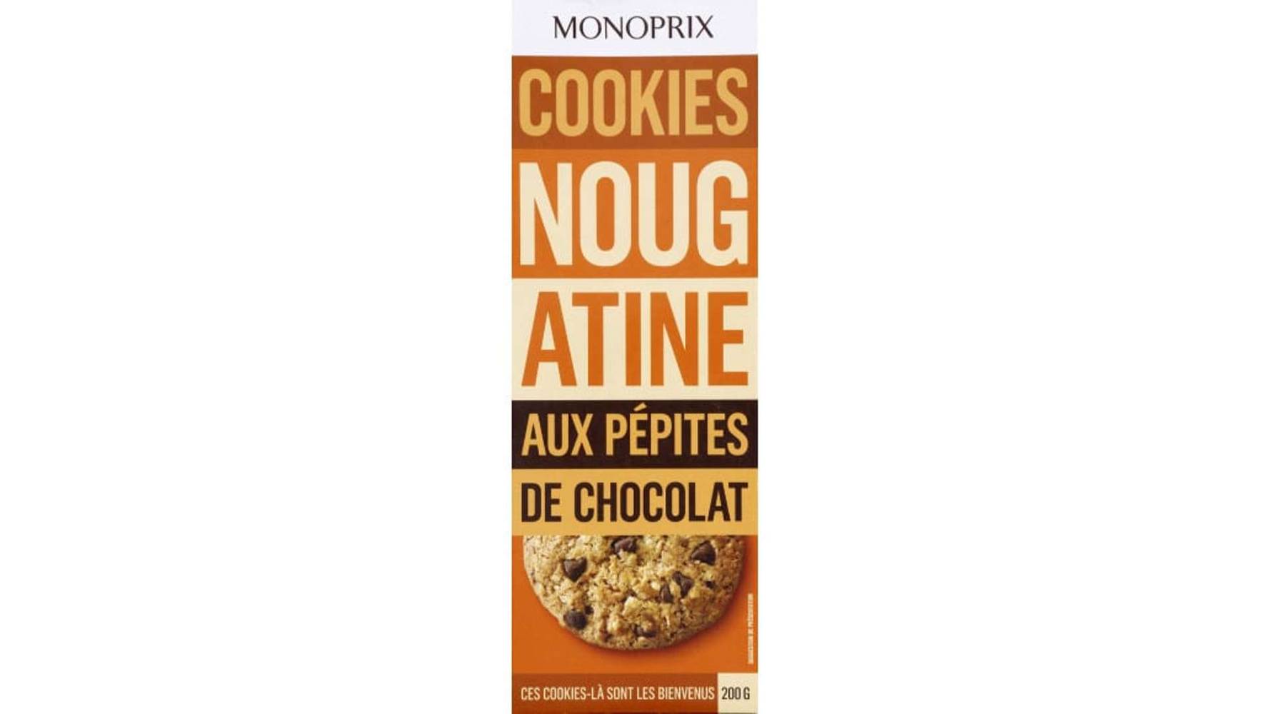 Monoprix Cookies nougatine aux pépites de chocolat Le paquet de 200 g
