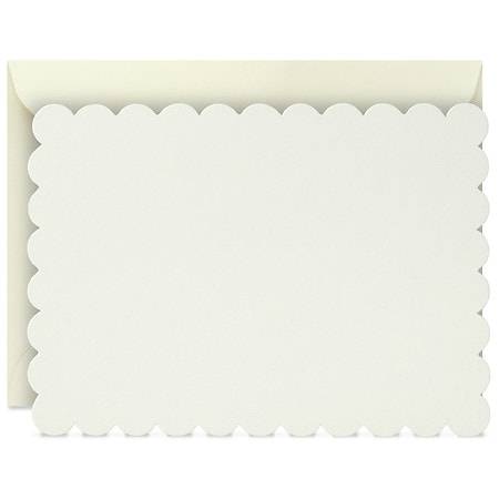 Hallmark Flat Blank Scalloped Ivory Note Cards