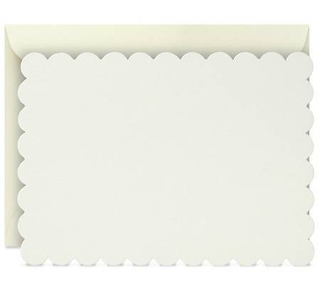 Hallmark Flat Blank Scalloped Ivory Note Cards