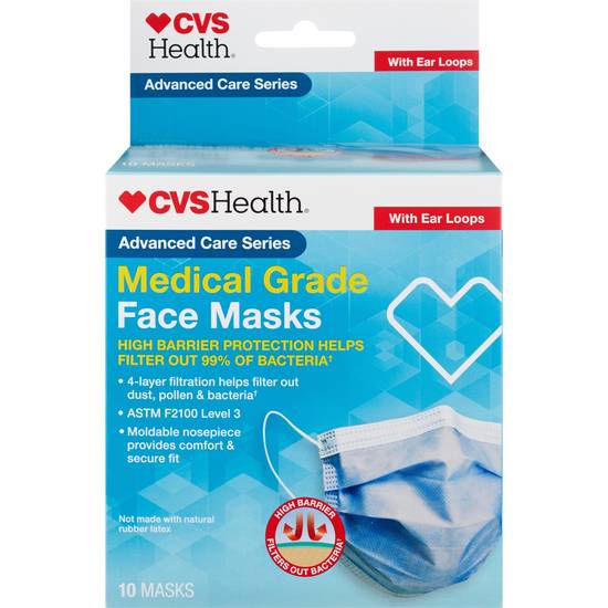 CVS Health Medical Grade Face Masks, 10 CT
