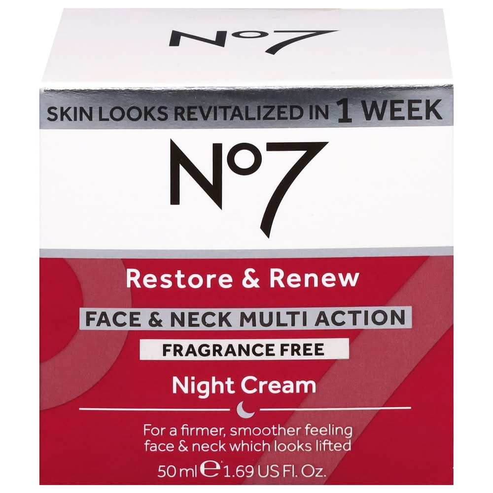 No7 Restore and Renew Face and Neck Multi Action Night Cream (1.69 fl oz)