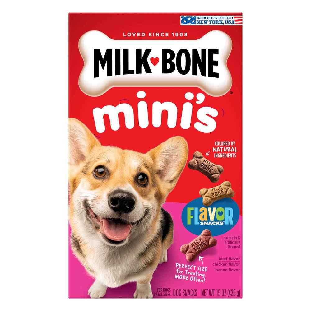 Milk-Bone Flavor Snacks Dog Treat All Ages - Beef, Chicken, Bacon (Flavor: Variety, Size: 15 Oz)