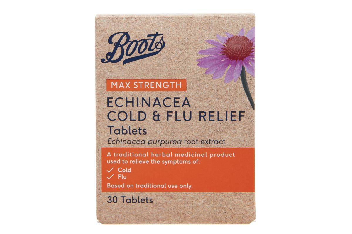 Boots Pharmaceuticals Max Strength Echinacea Cold and Flu Relief Tablets (30 pack)