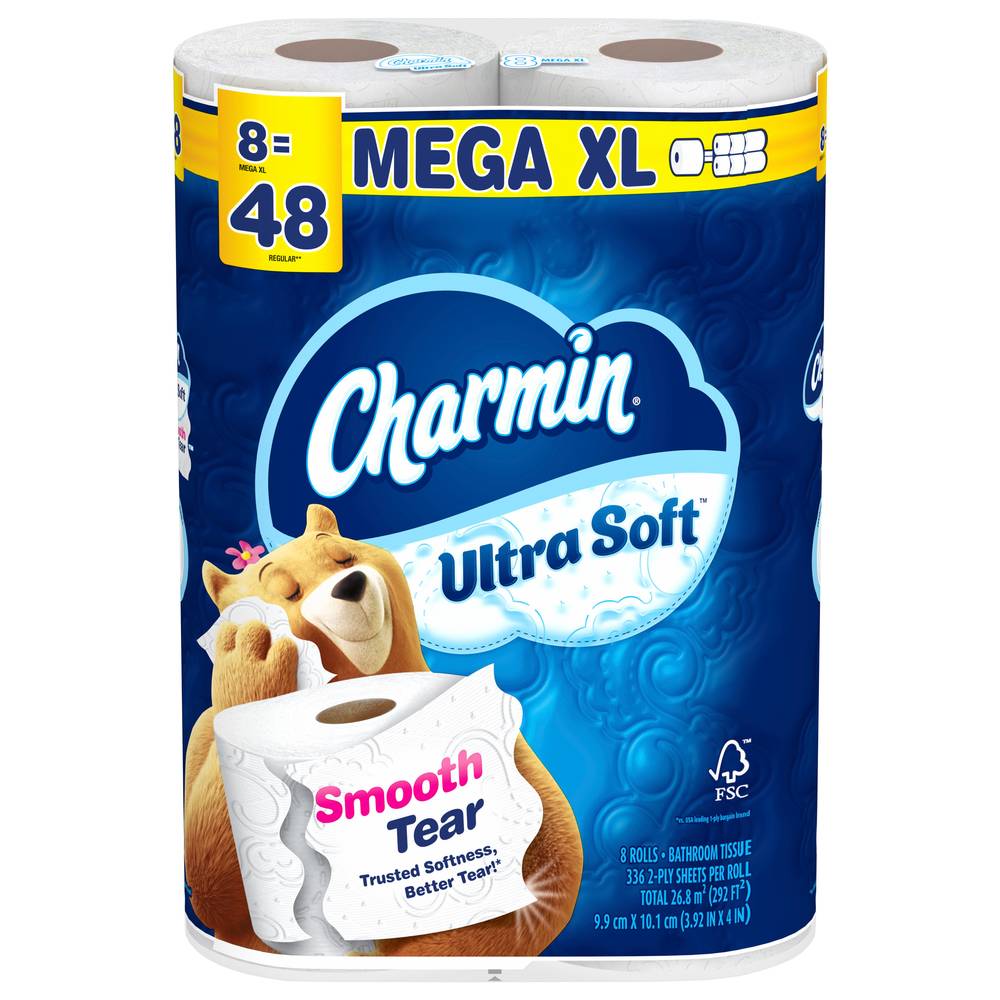 Charmin Ultra Soft Toilet Paper Super Mega Rolls, 3.92 in x 4 in (8 ct)