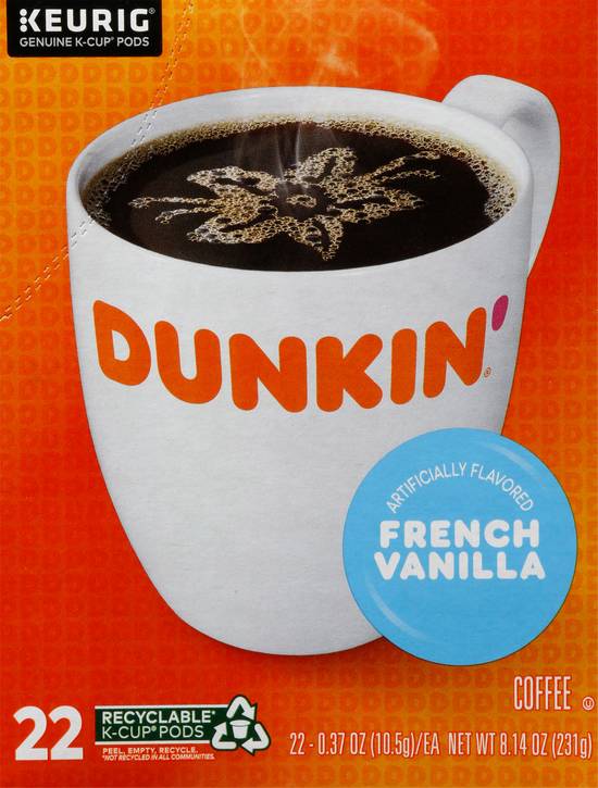 Dunkin' French Vanilla K-Cup Coffee Pod (22 ct, 0.37 oz)