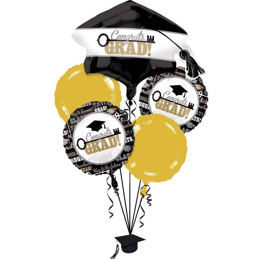 Uninflated Graduation Balloon Bouquet 6pc - Key to Success