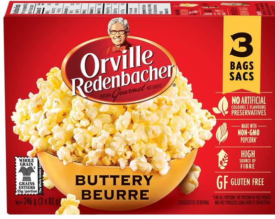 Orville Buttery Microwave Popcorn 246g