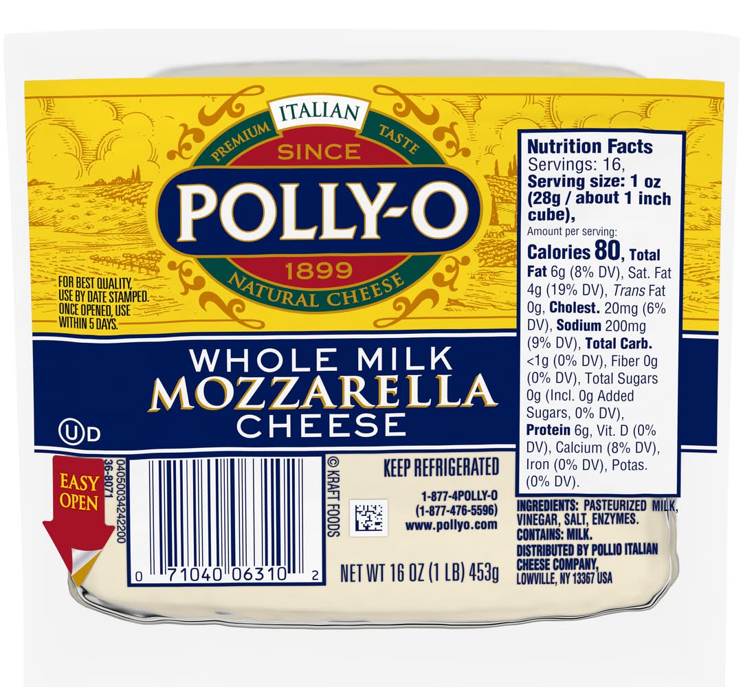 Polly-O Whole Milk Mozzarella Cheese (16 oz)