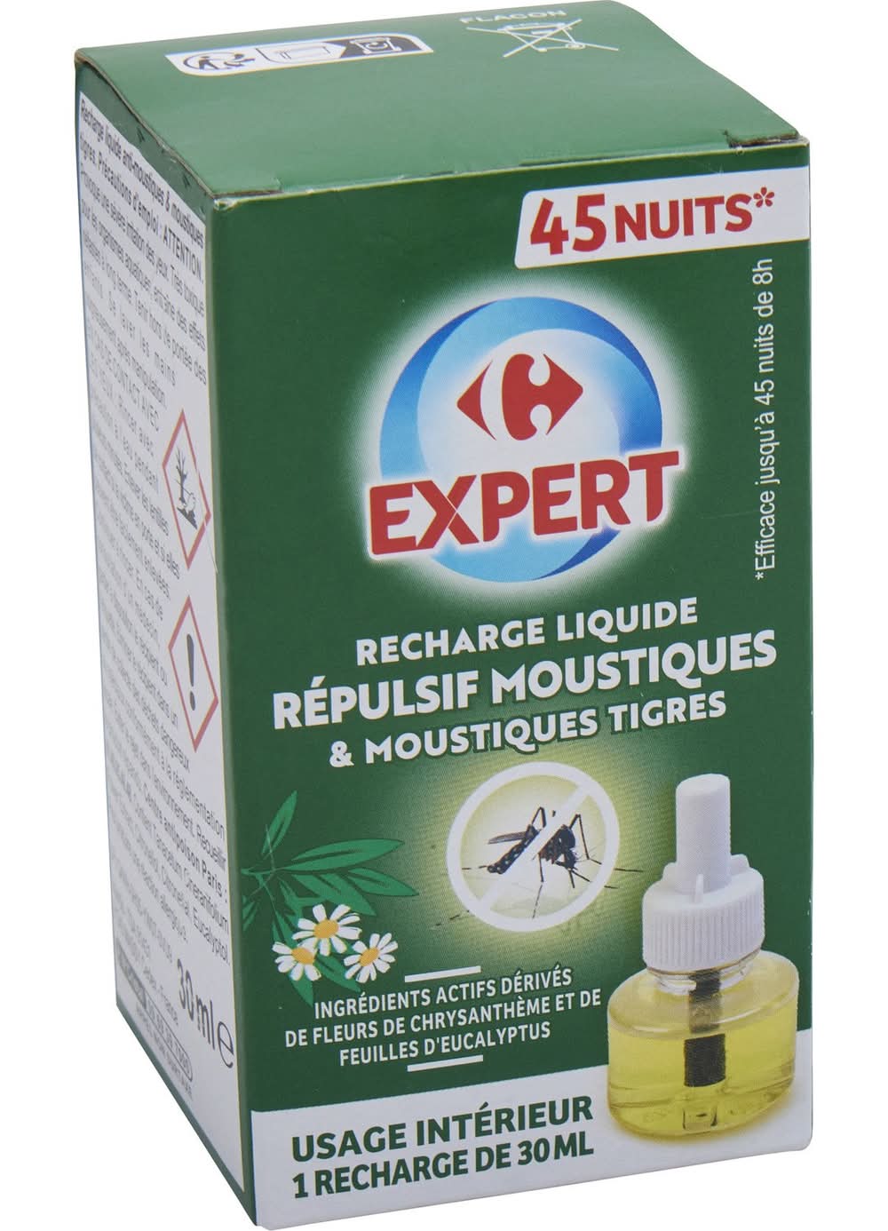 Carrefour Expert - Recharge répulsive anti-moustiques et moustiques tigres 45 nuits (30ml)