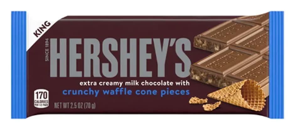 Hershey's Milk Chocolate Crunchy Waffle Cone Pieces