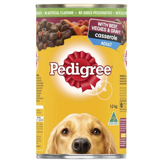 Pedigree Casserole With Beef & Gravy Adult Wet Dog Food Can 1.2kg