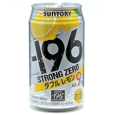 サントリー　－１９６℃　ストロングゼロ　ダブルレモン（ＡＬＣ．９％）　３５０ｍｌ