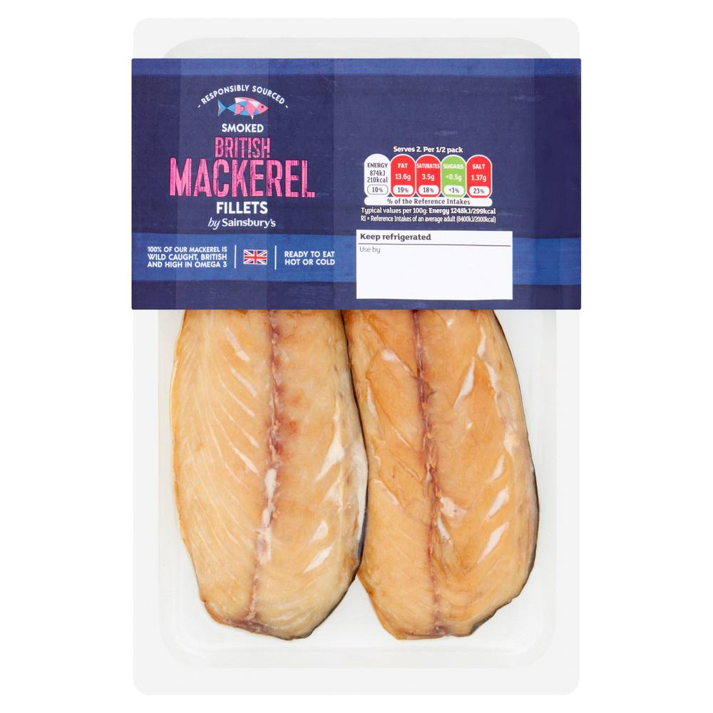 Sainsbury's British Smoked Mackerel Fillets 140g