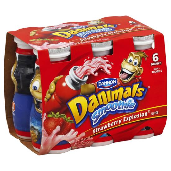 Danimals Dannon Strawberry Explosion Smoothie (18.6 fl oz, 6 ct)