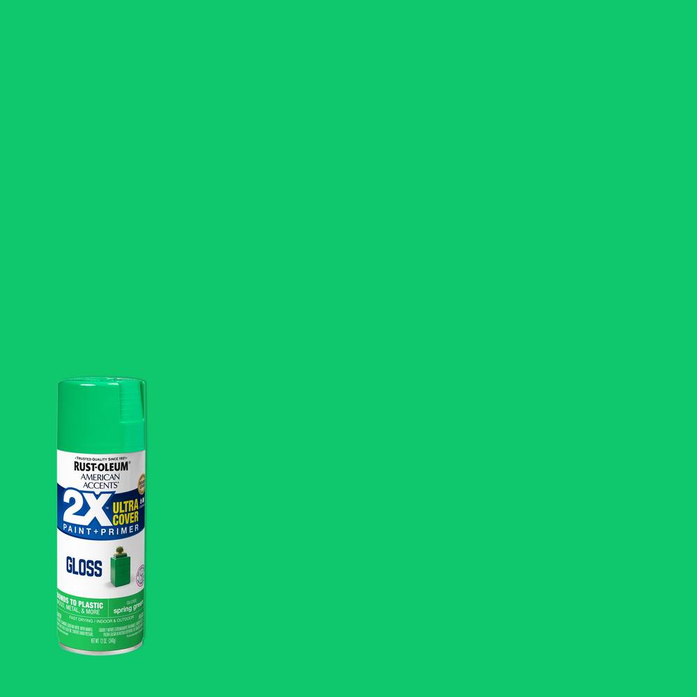 Rust-Oleum 2X Ultra Cover Gloss Spring Green Spray Paint and Primer In One (NET WT. 12-oz) | 327888